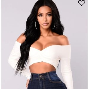 Myina Criss Cross Top - Off White